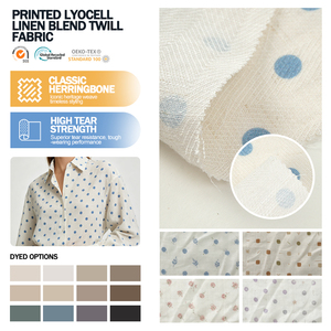 Tissu de luxe en mélange de Lyocell, Viscose, Nylon et Lin, à motif sergé chevrons imprimé, pour vêtements - Product Image 1