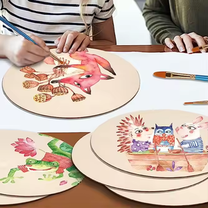 Inachevé 14 pouces grandes tranches de <span class=keywords><strong>bois</strong></span> vierges cercles de <span class=keywords><strong>bois</strong></span> ronds disque de coupe pour l'artisanat projets de bricolage - Product Image 3