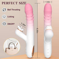 Großhandel Lippen-Leck-Vibrator Teleskopischer Stoß-Dildo Starker Vibrationsmassager für Frauen