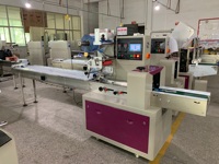 Faible coût manuel automatique chocolat barre de bonbons cookie Flow Pack Horizontal rotatif alimentaire oreiller Machine à emballer