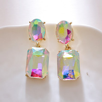 Boucles d'oreilles carrées vintage 2026 en argent incrustées de strass, style Europe et Amérique, pour femme, vente en gros, haute élégance