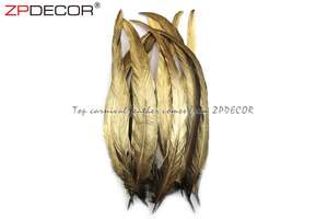 ZPDECOR venta al por mayor de 30-35 cm metálico oro pintado cola de <span class=keywords><strong>gallo</strong></span> plumas para trajes de Carnaval de diseño - Product Image 5