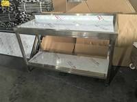 Table de travail professionnelle en acier inoxydable avec crédence et étagère inférieure réglable, table de préparation commerciale pour restaurant