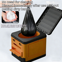 Toilette portable pour le camping, toilette pliante avec couvercle et sac de transport, toilette de voyage pour les situations d'urgence en plein air, toilette pour camping-car et randonnée
