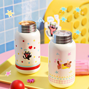 ขวดน้ำเก็บความร้อนสุญญากาศลายการ์ตูนน่ารัก ขนาด 500 มล. ทำจากสแตนเลส พร้อมสายคล้องลูกปัด พกพาสะดวกสำหรับเด็ก - Product Image 5
