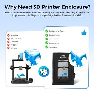 Carcasa para impresora 3D Ender de 28,35 x 28,35 x 18,93 pulgadas, cubierta protectora ignífuga, a prueba de polvo y de temperatura constante - Product Image 3