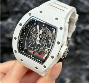 Montres de luxe RM055 blanches à prix de gros, <span class=keywords><strong>Richard</strong></span>, saphir, sport, étanches, bracelet en caoutchouc de 22 mm, fonctionnalité de cadran - résistant à l'eau - Product Image 3