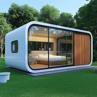 Cabane préfabriquée de luxe en forme de pomme, structure en acier, mobile, sur mesure, pour hôtel, resort et camping