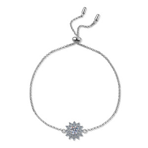 2025 High Quality Adjustable Custom Women <b>925</b> <b>Sterling</b> <b>Silver</b> Clover Lucky Diamond <b>Bracelets</b> - Product Image 1