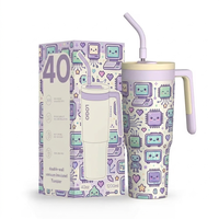 Vaso Térmico Aislado de 40 oz con Asa y Tapa Múltiple, Antiderrames, con Impresión Completa, Ideal para Regalos Empresariales Personalizados al por Mayor