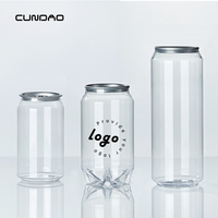 Boîtes en plastique PET OEM Cundao avec logo, boîtes PET transparentes pour boissons, boîtes PET avec couvercles en aluminium