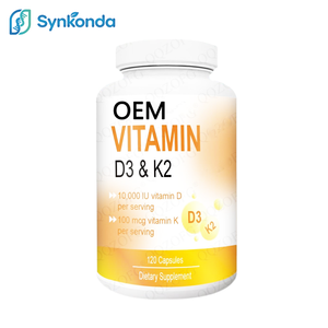 Capsule di Vitamina D3 e K2 OEM con Magnesio, Zinco e Polvere di Ossibile, Integratore Alimentare 10000UI per Porzione, 120 Capsule - Product Image 1