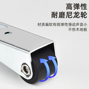 Directional Brakeless Extended <b>Bracket</b> Nylon Casters For Door Window Rollers Silver Zinc Alloy Industrial Design - Product Image 4