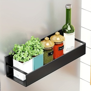 Étagère latérale magnétique noire pour réfrigérateur, lave-linge, sèche-linge, organisateur de cuisine, pour condiments, herbes, bouteilles, design gain de place - Product Image 4