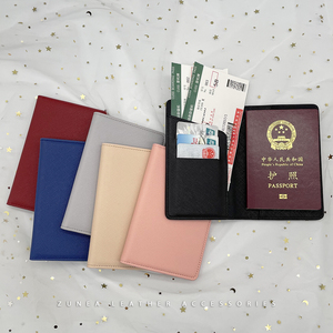 Customized Logo Personalized Initials Monogram Blank Business Pasaporte Travel PU Vegan Saffiano <strong>Leather</strong> <strong>Passport</strong> Holder <strong>Cover</strong> - Product Image 2