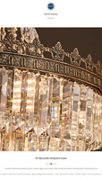 Lustre Rétro Français en Cristal, Longue Suspension pour Escalier en Spirale de Villa, Lampe de Décoration de Mariage Européenne, Plafonnier Creux pour Duplex à Plafond Haut