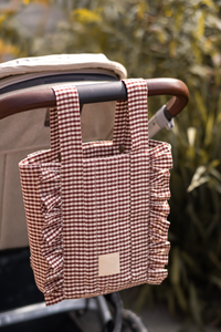 Bolsa de Pañales para Bebé de Estilo Moderno a Cuadros, Nueva de Fábrica, OEM, Bolsa de Mano para Mamá, Bolsa Colgante Resistente para Cochecito de Bebé, Juego de 2 Piezas - Product Image 4