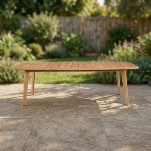 Table à manger rectangulaire en bois massif, design scandinave, moderne, écologique, durable, imperméable, stable, mobilier de maison, 8 places - Product Image 3