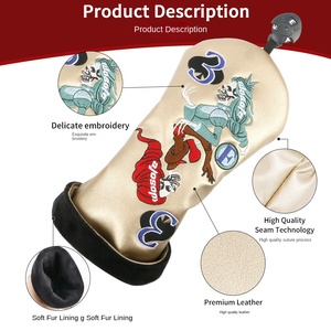 Fundas para Palos de Golf PU con Logotipo Bordado, Forro Suave Ecológico, Cierre Elástico Autoadhesivo, Hechas a Medida - Product Image 3