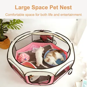 China fabricante dobrável octogonal pet tenda exterior cão gaiola