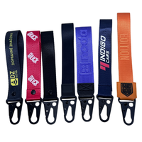 Lanière courte personnalisée avec logo, porte-clés en polyester avec mousqueton métallique, impression multiple, broderie, logo tissé