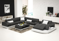 OFA-Conjunto de muebles modernos para sala de estar, mueble elegante y elegante con brazos de madera en color negro, Victoriano y egipcio