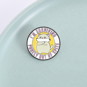 Pin de Esmalte con Diseño de Gato Tsundere, Humor Sarcástico, Broche para Mochila, Solapa, Joyería, Regalo para Amigos - Product Image 1