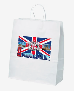 Bolsas <span class=keywords><strong>de</strong></span> Papel Kraft Blancas con Logotipo Personalizado, Impresión a Todo Color, Pedidos al por Mayor, Regalos Promocionales para Eventos, Venta al por Mayor - Product Image 2