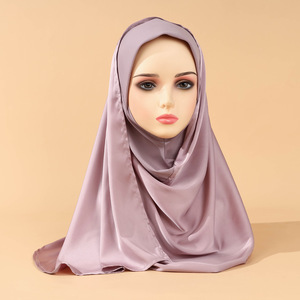 Hiyab Instantáneo de Satén al por Mayor, Hiyab Sedoso de Color Sólido de Alta Calidad y Cómodo para Mujeres Musulmanas, Ropa Musulmana, Chal - Product Image 5