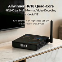 TV Box Android 12 Más Reciente 2026, Reproductor Multimedia Inteligente 4K Allwinner H618, 4GB 64GB, WiFi 6, BT 5.0, USB 3.0, OTT Box