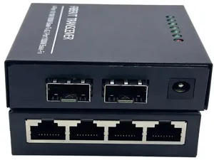 ตัวแปลงสื่อ SC ตัวรับส่งสัญญาณแสง10/100ม. 20กม. 2 SC + 4 RJ45สวิตช์ไฟเบอร์ออปติก - Product Image 5