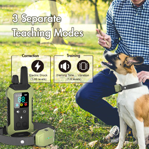 Kerah pelatihan anjing isi ulang tahan air getaran getaran hewan peliharaan elektrik jarak jauh - Product Image 2