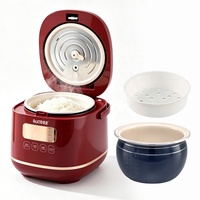 Cuisinière à riz électrique multifonctionnelle avec cuve antiadhésive, contrôle numérique du minuterie, tasse à mesurer en plastique incluse, pour la cuisine domestique