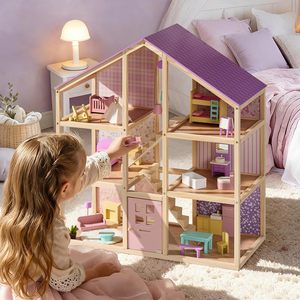 <span class=keywords><strong>Casa</strong></span> delle Bambole in Legno per Bambine - 6 Stanze, <span class=keywords><strong>Casa</strong></span> delle Bambole Fai-da-Te <span class=keywords><strong>con</strong></span> 31 Pezzi di Mobili e Accessori - Product Image 5