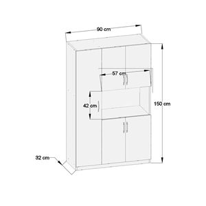 Moderno Gabinete de Cocina Blanco de 5 Puertas con Estante para Horno de Microondas, Gabinetes de Cocina Multiusos para Almacenamiento - Product Image 3