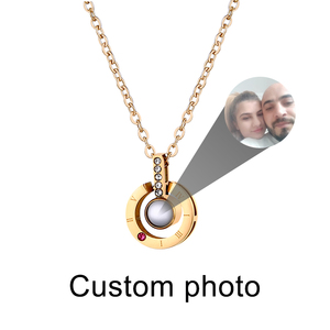 Nouvelle Projection de photos en acier inoxydable personnalisée Couple Pet <span class=keywords><strong>Family</strong></span> Photo collier personnalisé entendre - Product Image 6