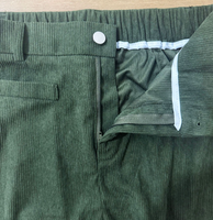 Pantalon large décontracté en velours côtelé pour femme, taille haute élastique, coupe ample, automne-hiver