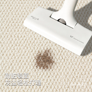 Tapis rond Deema Cyclone beige uni en fibres chimiques, nettoyage localisé, pour usage domestique - Product Image 1