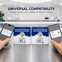 NFC-карта для оценки, динамический QR-код, Google NTAG215, высокотемпературная клейкая прямоугольная наклейка из ПВХ для стола