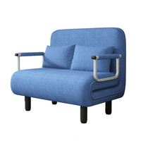 Sofá Cama Individual Plegable Convertible Contemporáneo con Función Extraíble, Conjunto Moderno de Tela y Metal para Sala de Estar