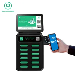 Nfc Machine 12 Slots Delen Powerbank Verhuurstation Met Scherm En Pos Kaartlezer