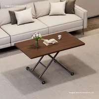 Table basse pliable réglable en hauteur en bois, mobilier de salon pour petits appartements, maisons de location, usage domestique ou bureau