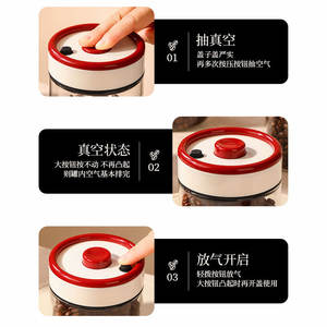 Frasco de vidrio sellado al vacío para almacenamiento de granos de café y té, forma cilíndrica con tapa de plástico, contenedor hermético de calidad alimentaria, Zhejiang - Product Image 5