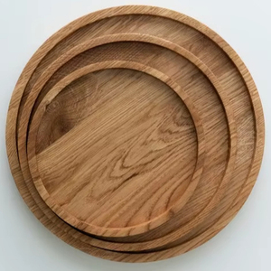 Artisanat en bois Plateau de service rond en bois fait à la main adapté à la cuisine rustique, au service de la salle à manger, du petit-déjeuner, du déjeuner, du thé, du café - Product Image 1