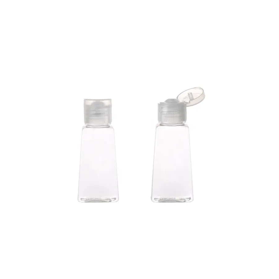 Custom 15mm neck 30ml octagon pet clear plastic bottle with flip cap