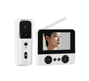 Cámara de videoportero con detección de movimiento PIR 1080P, captura automática, visión nocturna infrarroja y respuesta con un solo clic. - Product Image 1