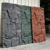 Panneau mural en pierre flexible 3D, surface rocheuse rugueuse, revêtement multicolore pour aménagement paysager et mur décoratif