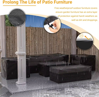 Ensemble de meubles de salon de jardin en rotin 7 places, canapé d'angle, pouf, rangement, table de balcon et ensemble de chaises de salon