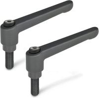 Poignées de serrage réglables Chunxiao en alliage de zinc et acier, type L, noires, M5-M10 pour outil de tour
