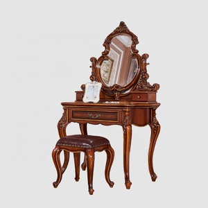Nuevo lujo real antiguo muebles de dormitorio madera armarios con espejo vestidor cajón de la Mesa de tocador - Product Image 1